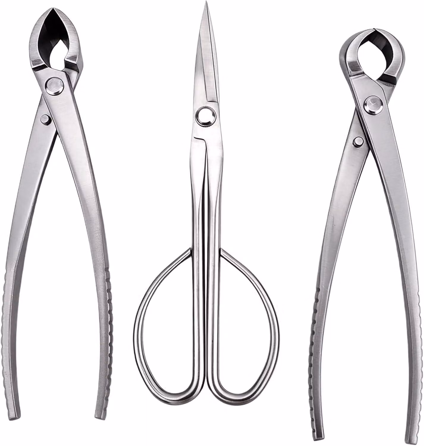 Set di 3 utensili per bonsai - Acciaio inossidabile professionale: set di forbici per bonsai con potatore per gemme, coltello concavo e cesoie per foglie