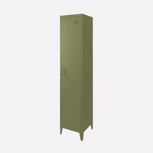 Armadio camera industriale con 4 vani Verde kaki - 38x38x180 cm