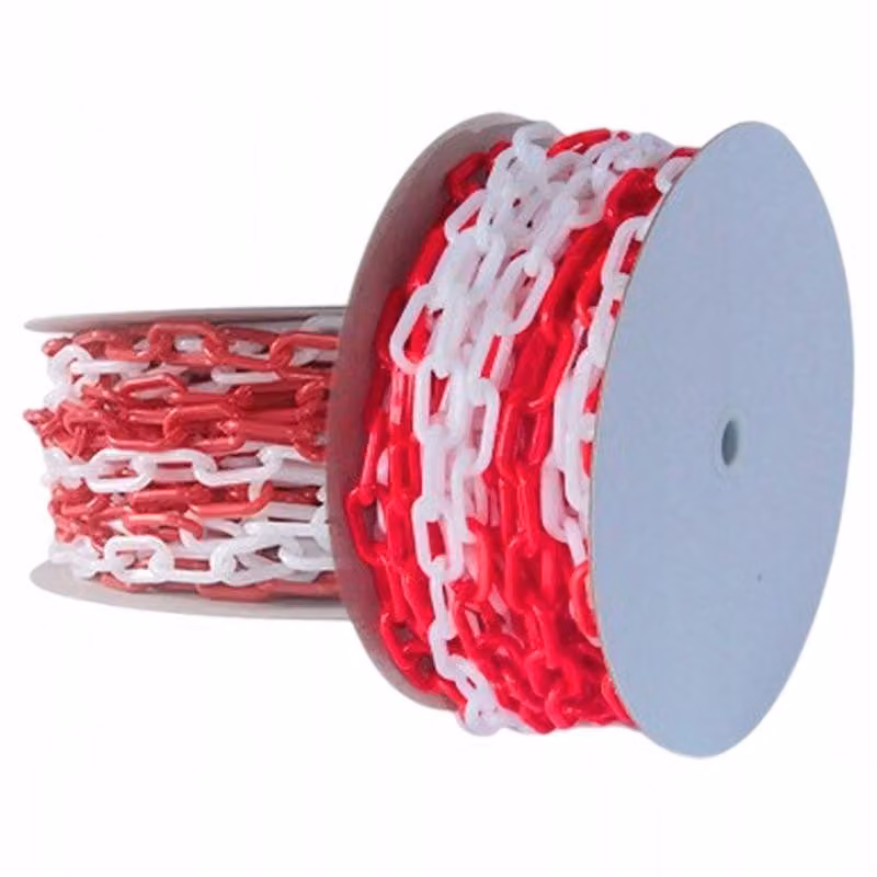Catena in plastica 25 m, 6 mm bianca e rossa