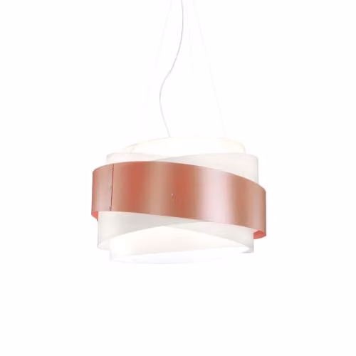 Lampadario Moderno Polilux ® Rame E Metallo Cromo 5 Luci E27 D80Cm