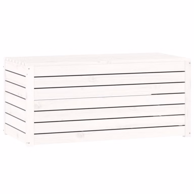 Contenitore Giardino Bianco 101x50,5x46,5cm Legno Massello Pino