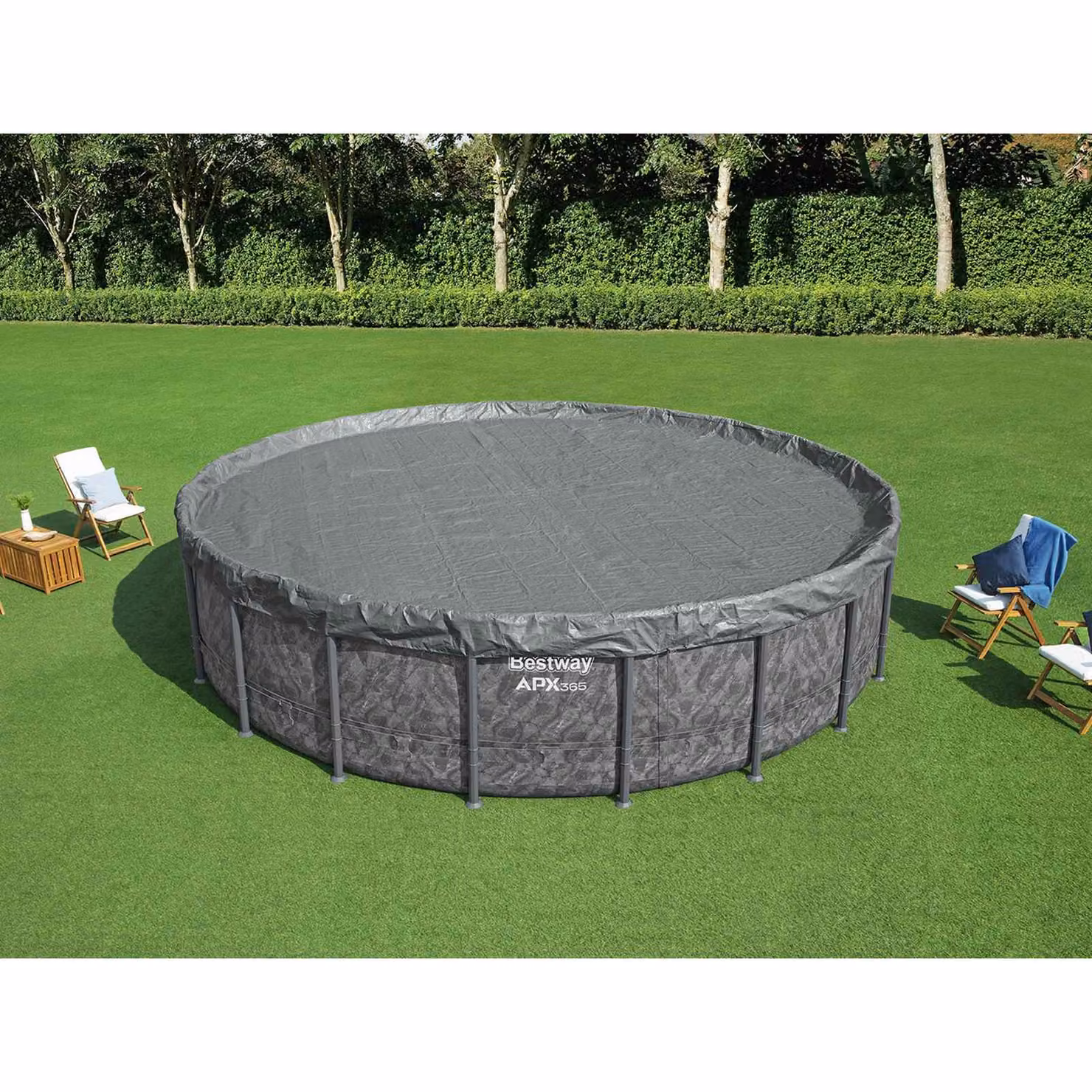 Copertura per piscina Bestway rotonda in poliestere grigio Ø 6,1 m