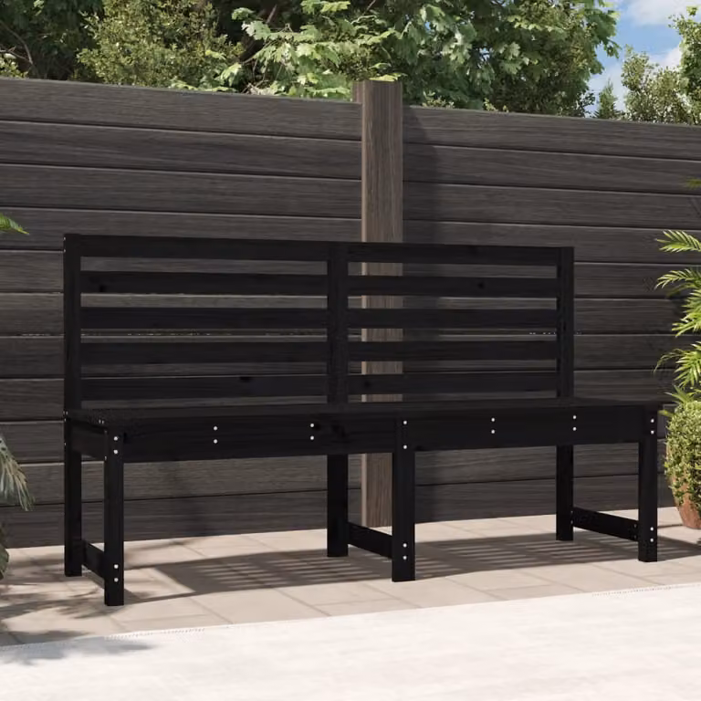vidaXL Panca da Giardino in Legno di Pino Nero Stile Rustico L: 157,5 cm