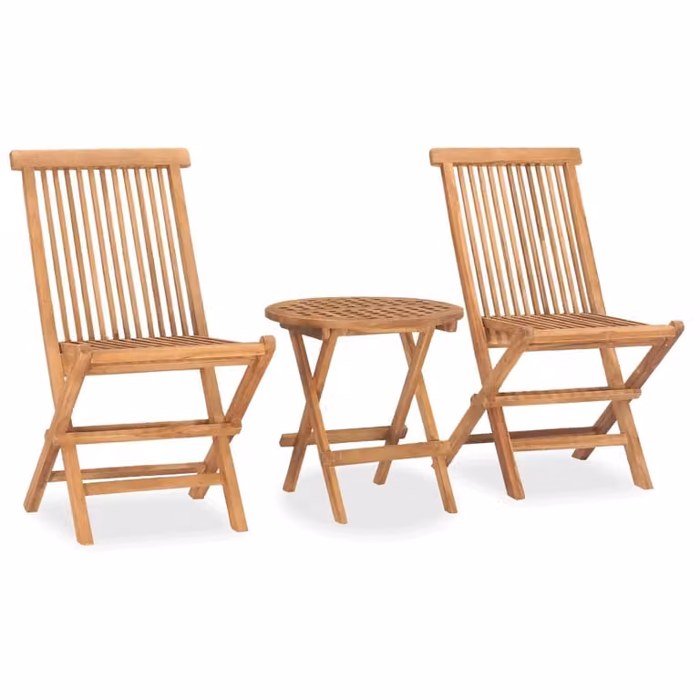 Maison Exclusive - Set da Pranzo da Giardino Pieghevole 3 pz in Massello di Teak