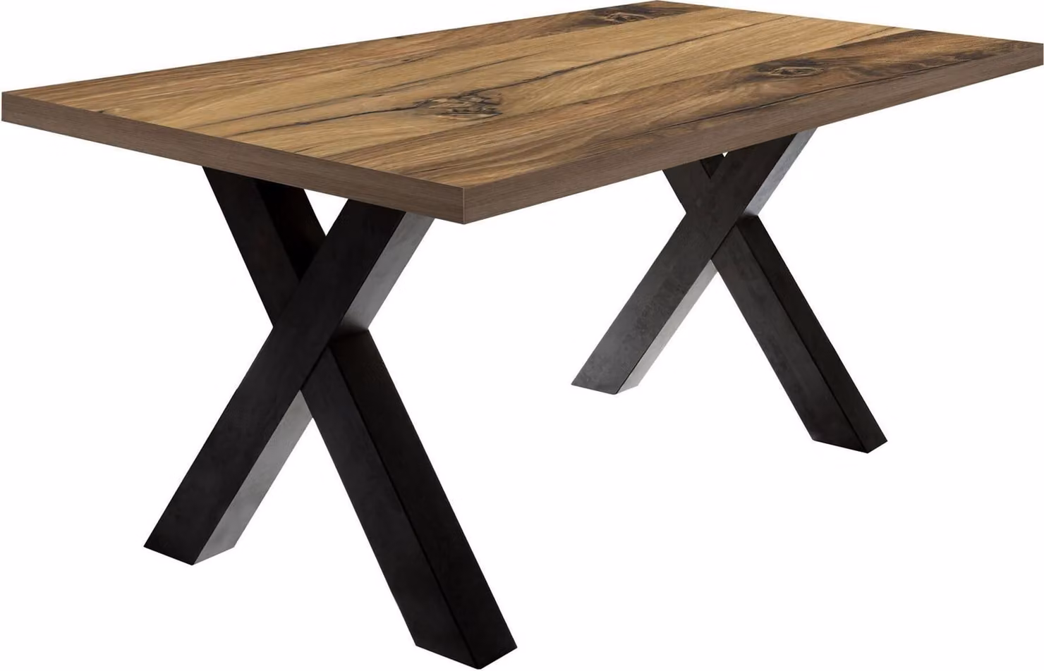 Tavolo da pranzo Eike 8 160 x 90 x 75 Tavolo da pranzo acciaio nero/rovere impiallacciato 13449-160