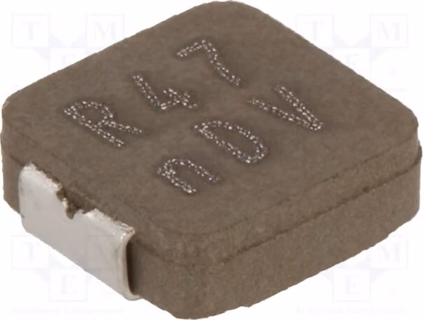 1x Induttore: Ferrite. Corrente di saturazione: 15,4A. Induttanza: 470nH. Tolleranza: 20%. Resistenza DC: 5,2 mΩ. Corrente di saturazione: 20A. Modello: MPXV1D0624LR47, montaggio superficiale (SMD)