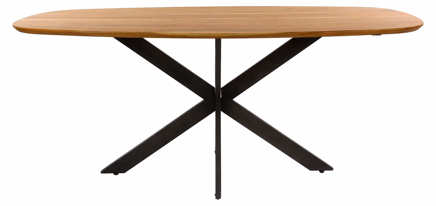 Tavolo da pranzo FURNLUX Arhus in acacia e nero 180 cm / Colore principale: marrone / Dimensioni: 180 x 77 x 95 cm