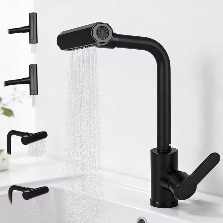 Omgoods - Rubinetto da cucina a cascata con rotazione a 360° e 4 intensità di flusso
