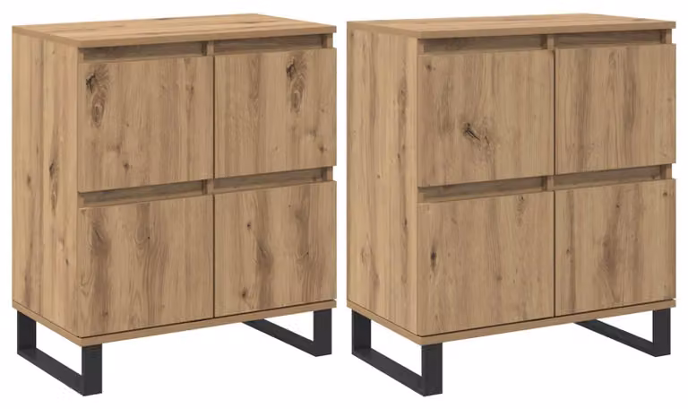 Credenza 2 pcs Rovere artigianale 60 x 35 x 70 cm