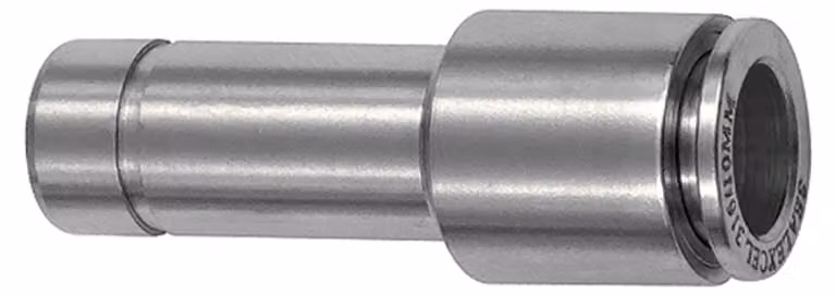 Raccordo diritto Riegler, nipplo 8 mm, rosso, tubo Ø 4, ES1.4404