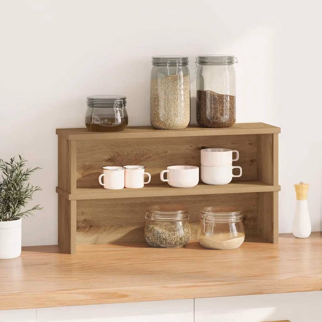 vidaXL Scaffali da Cucina Impilabili 2pz Rovere Artigianale 50x15x16cm