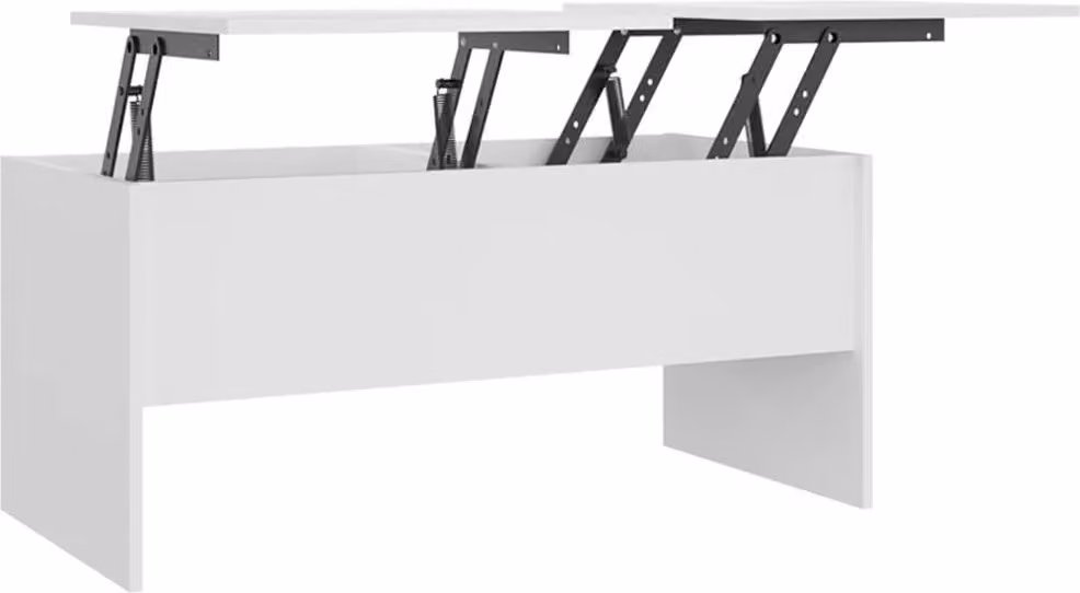 Tavolino da Salotto Bianco 102x50,5x46,5cm in Legno Multistrato