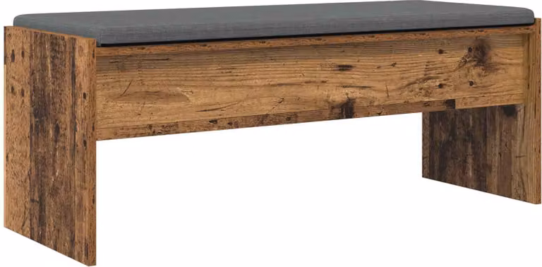 Panca per ingresso con cuscino Legno vecchio 103 x 38 x 40 cm