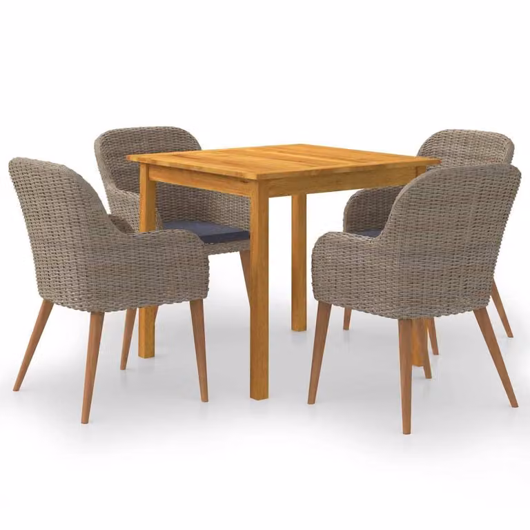Maison Exclusive - Set da pranzo da giardino a 5 pezzi, marrone