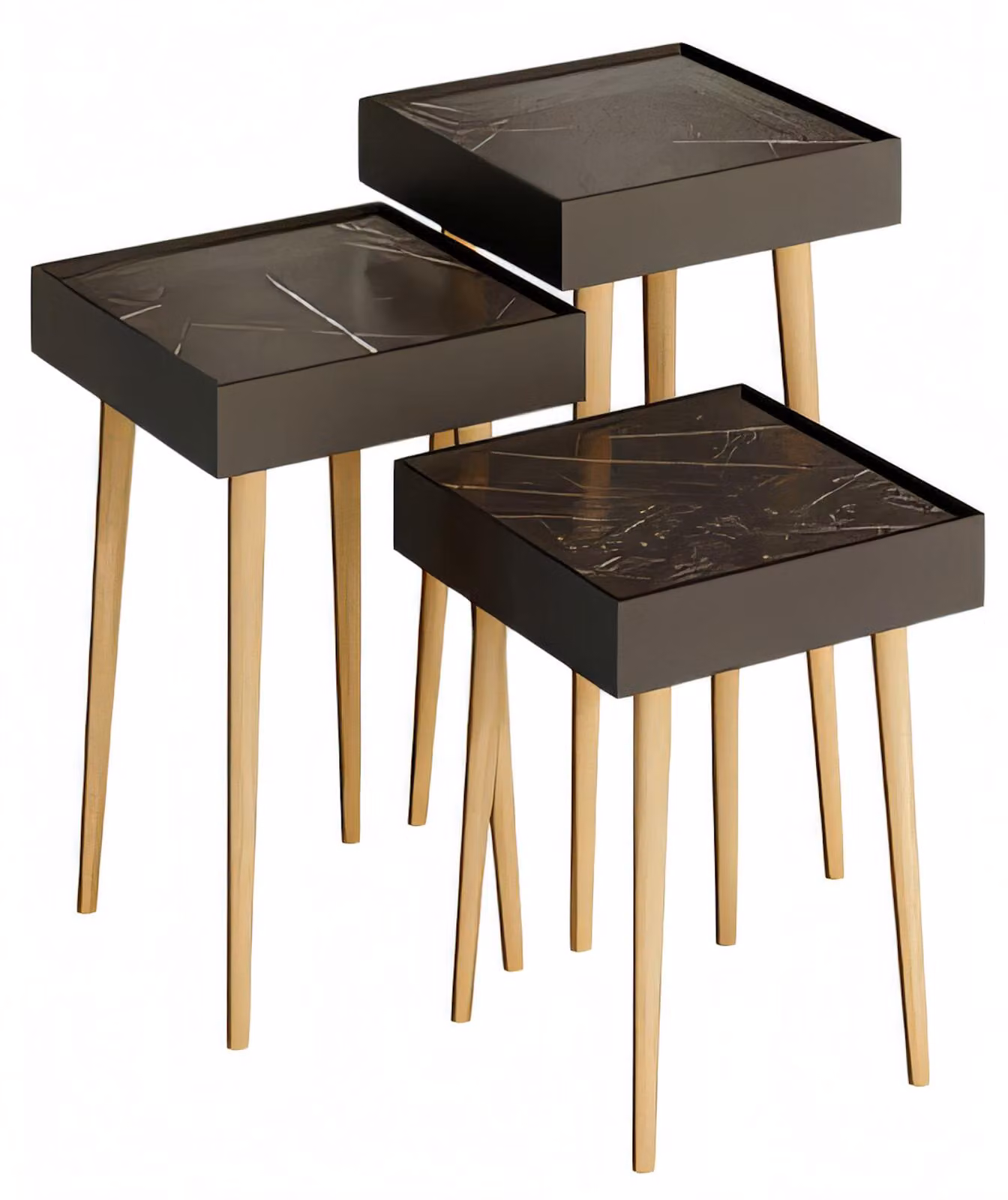 Schwarzer Holztisch im minimalistischen Design