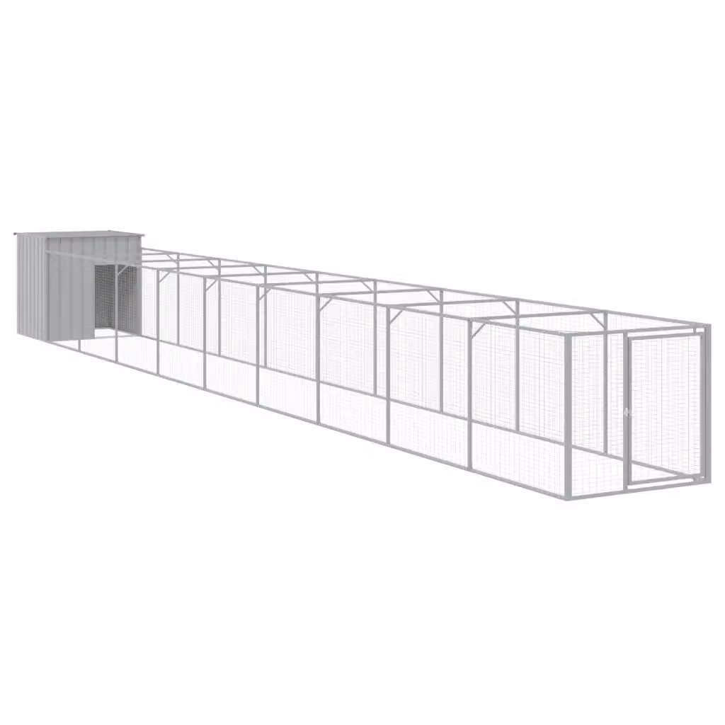 Casetta per cani vidaXL in metallo grigio resistente alle intemperie L: 110 cm, P: 103 cm, H: 110 cm – 2