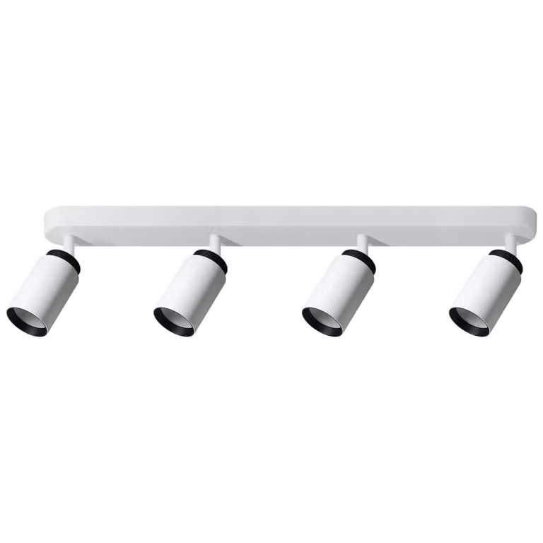 Faretto da soffitto a quattro luci MALGA 4 DUO su barra IP20, 4xGU10, 220–240 V, bianco-nero, EDO777867, EDO Solutions