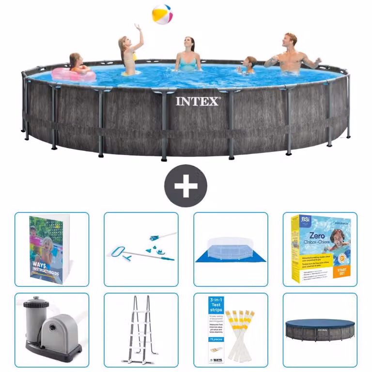 Struttura per piscina a forma di prisma - 549x122 cm - composta da 7 elementi - modello S550