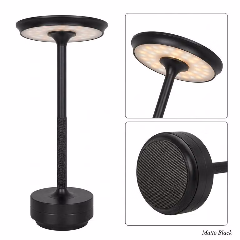 Lampada da tavolo senza fili da 28 cm con batteria ricaricabile, 3 modalità di colore, intensità regolabile, USB, luce notturna ricaricabile da 3000 mAh per ristoranti, camere da letto, feste, campeggio, bar