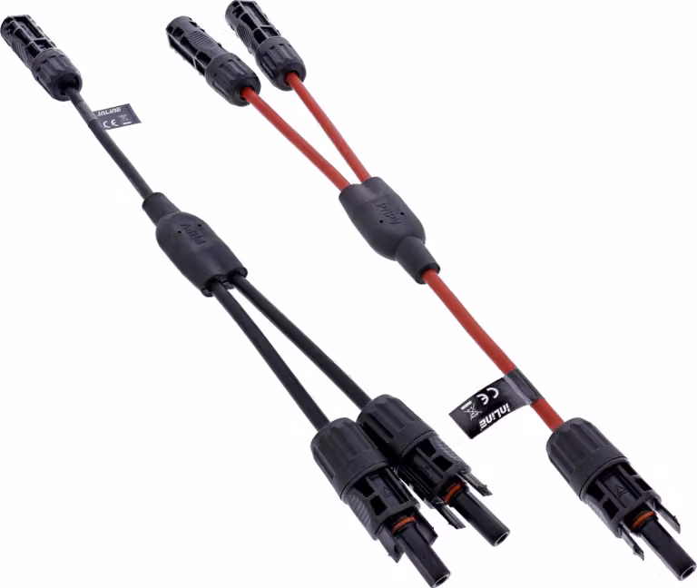 Cavo solare InLine® Set di distributori 2 volte nero/rosso 0,36 m