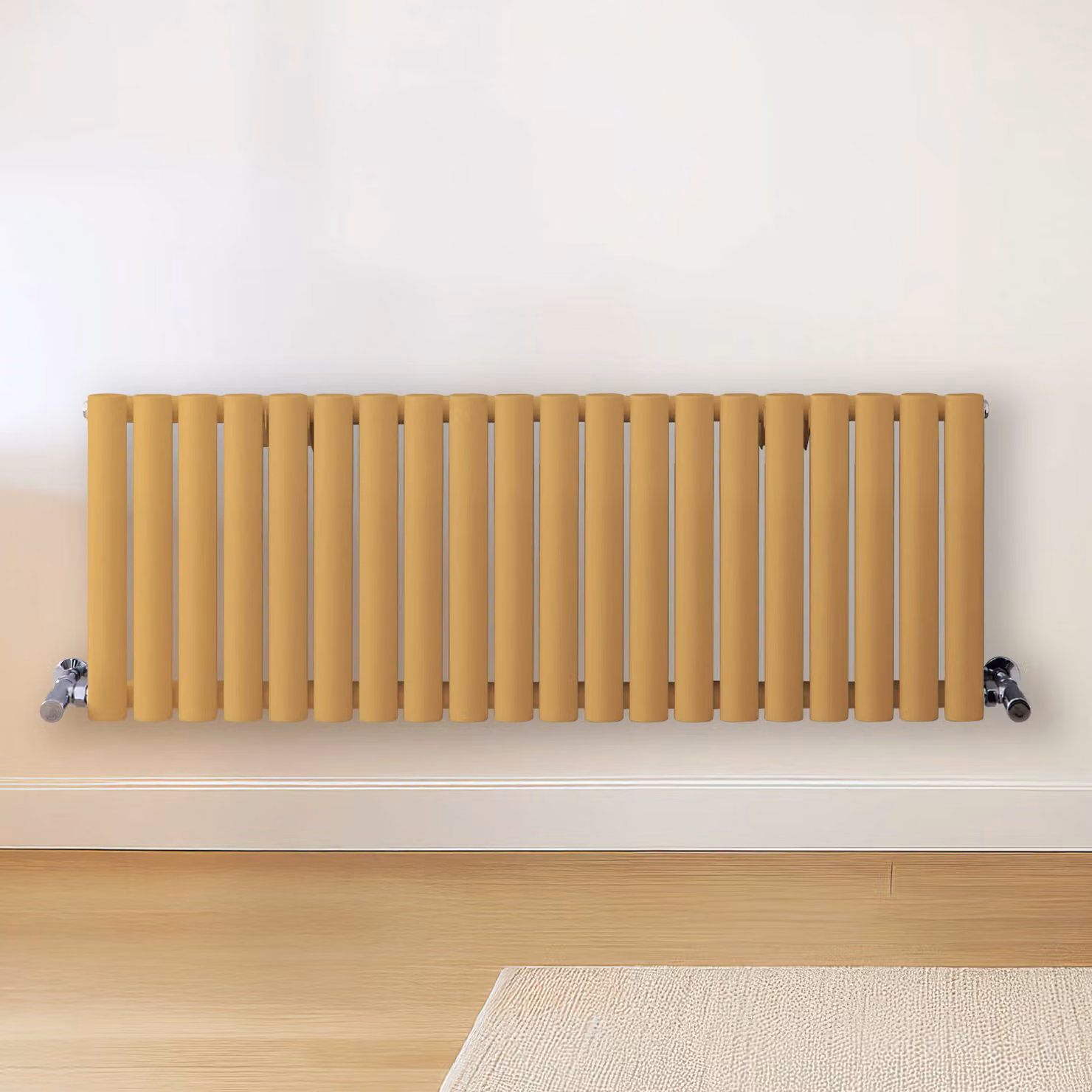 Radiatore di Design Orizzontale Giallo (Autumn Giallo) - 400mm x 1180mm - Pannello Doppio  - Revive
