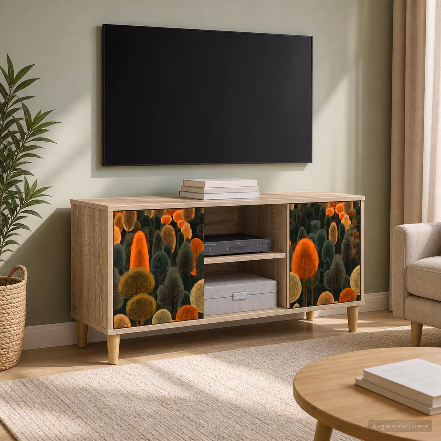 Mobile TV vidaXL ZAANDAM in legno ingegnerizzato color Sonoma, L 102 x P 33 x H 50 cm