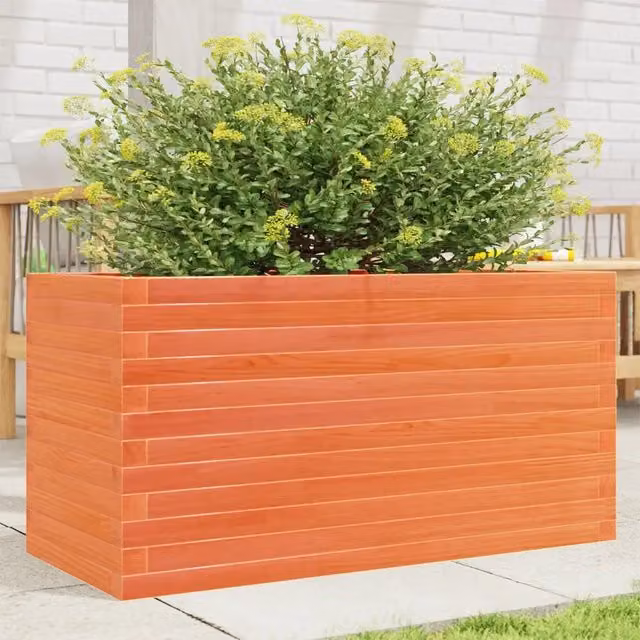 Fioriera da giardino vidaXL in legno marrone L: 90 cm, P: 40 cm, H: 46 cm