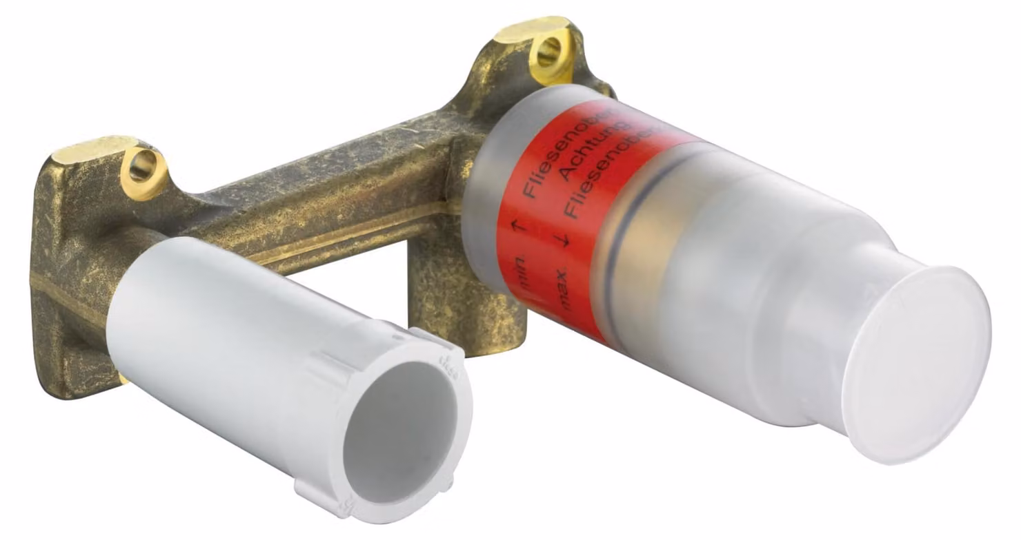 Kit di montaggio per rubinetto da incasso a due fori, in ottone/bianco, 1 pezzo.