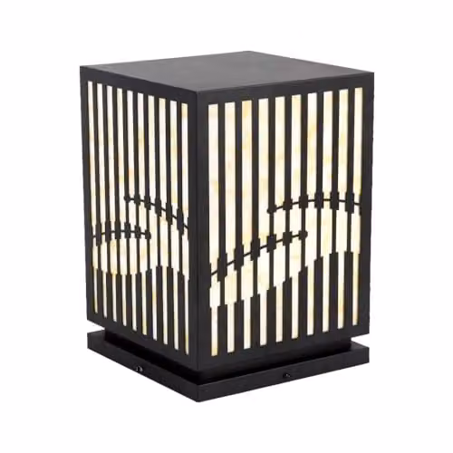 V-TAC Lampada LED Decorativa con Pannello Solare e Portalampada E27 Corpo Nero 230*230*365mm IP65