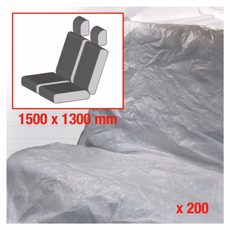 KS TOOLS Protezioni doppie monouso per sedili bianche 200 pezzi - 500.8084