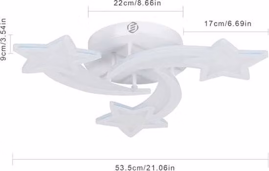 Lampada a soffitto LED moderna a forma di stella con telecomando e regolazione intensità luce, colore bianco