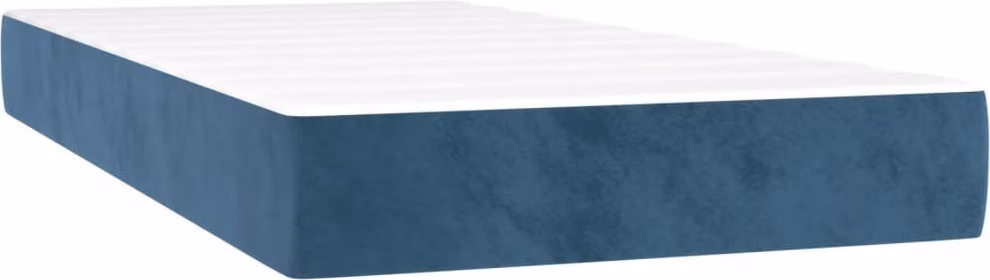 Materasso a Molle Insacchettate Rigidità Media Blu Scuro 100x200x20 cm in Velluto