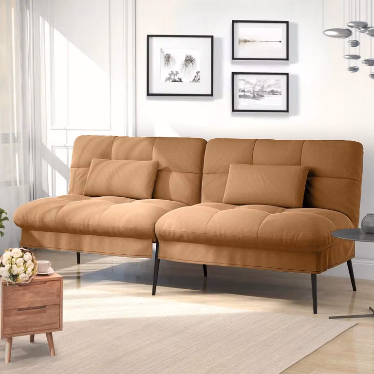Divano angolare con funzione letto - Divano a 3 posti - Divano letto - Divano lounge - Schienale regolabile - Tessuto in velluto di cotone