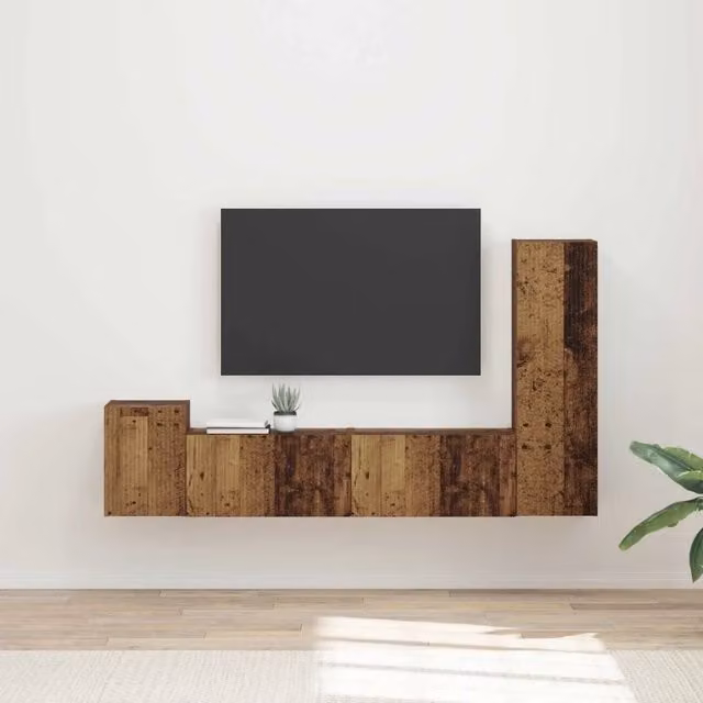 Set mobile TV 4 pz Legno vecchio Legno ingegnerizzato 3409004