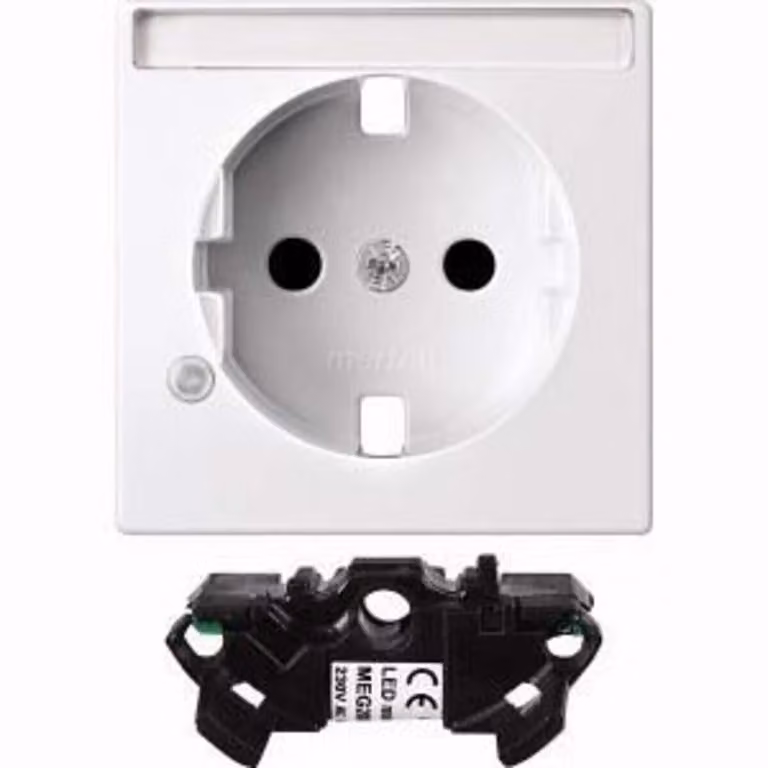 Set di espansione con spia di controllo per presa SCHUKO, bianco polare lucido, sistema M