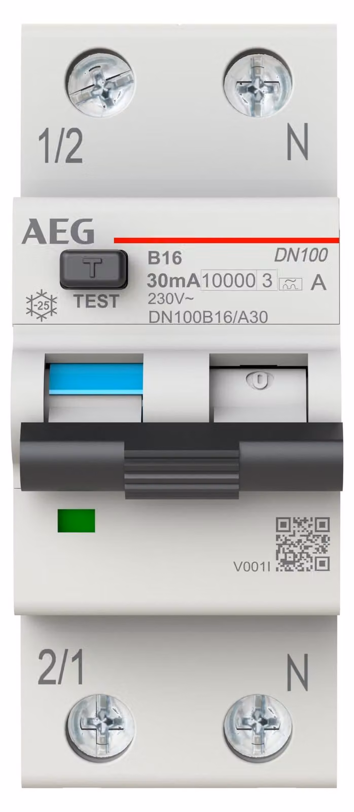 Interruttore differenziale AEG DN100B16/A30 1P+N Tipo A B 16A 30mA 10kA (2CSR975131R1165)
