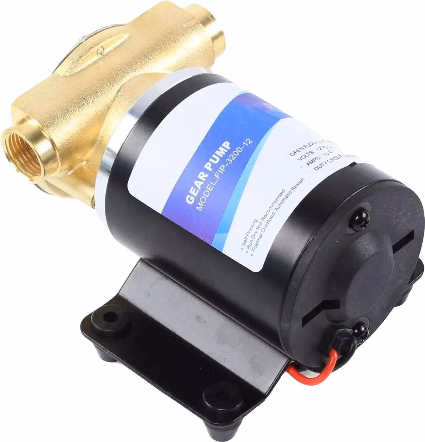 Pompa a membrana, capacità 30 l/min, adatta per il raffreddamento dell'acqua e del motore, EU, 12V, nero