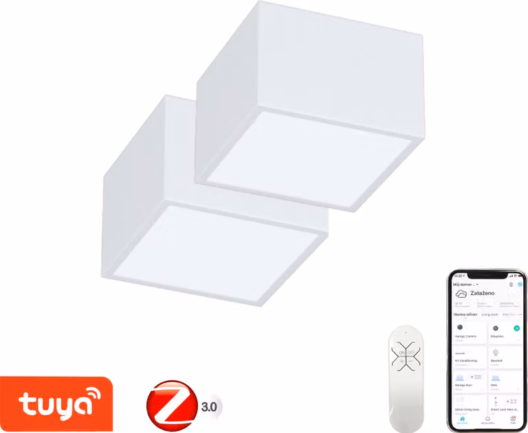 Immax NEO set 2x CANTO Plafoniera intelligente 15x15cm 12W bianco Zigbee 3.0 +DO