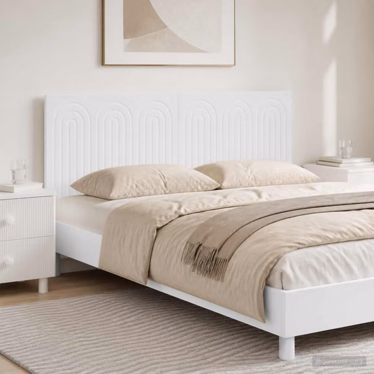 Testiera da muro vidaXL ALKMAAR in legno ingegnerizzato bianco lucido
