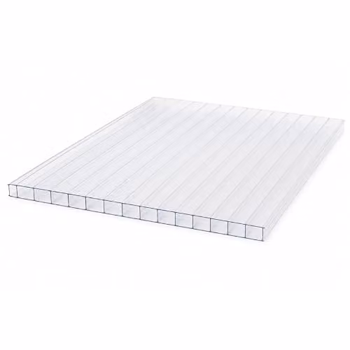 EZOOZA Policarbonato Alveolare 25 mm 100x98 cm Trasparente 4 Pezzi