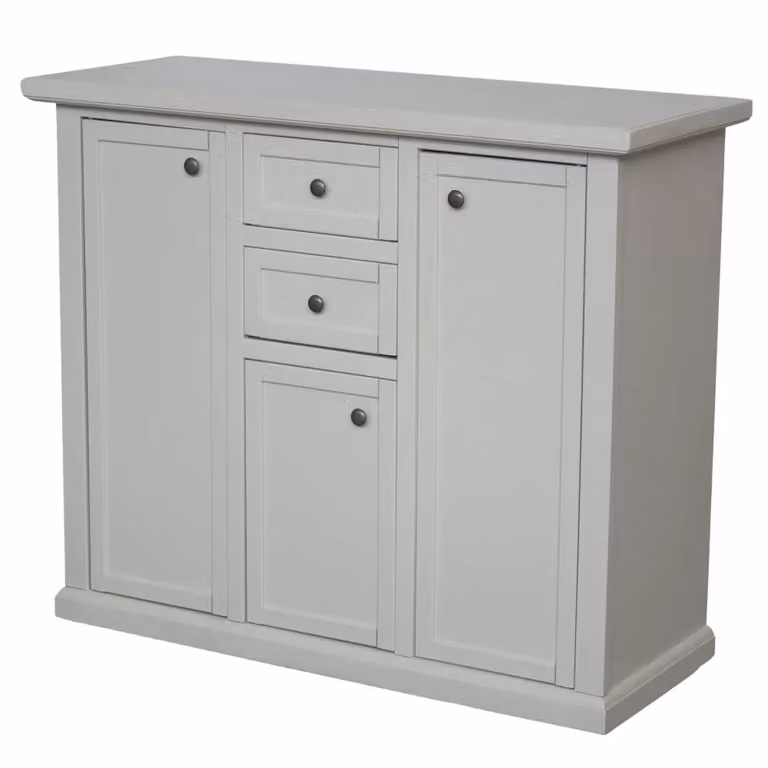 Madia credenza shabby chic bianca con 3 porte e 2 cassetti Mobili 2G L/P/H: 100 x 39 x 85 cm