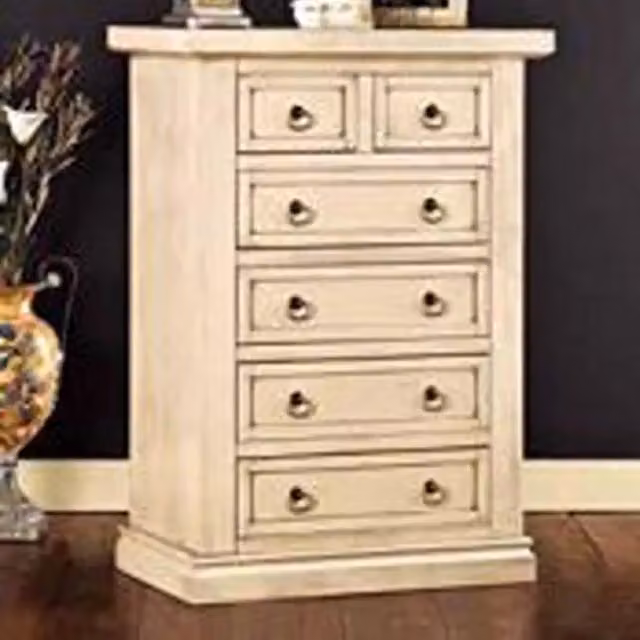 cassettiera cinquino in legno Shabby chic avorio anticato cassetti telaio