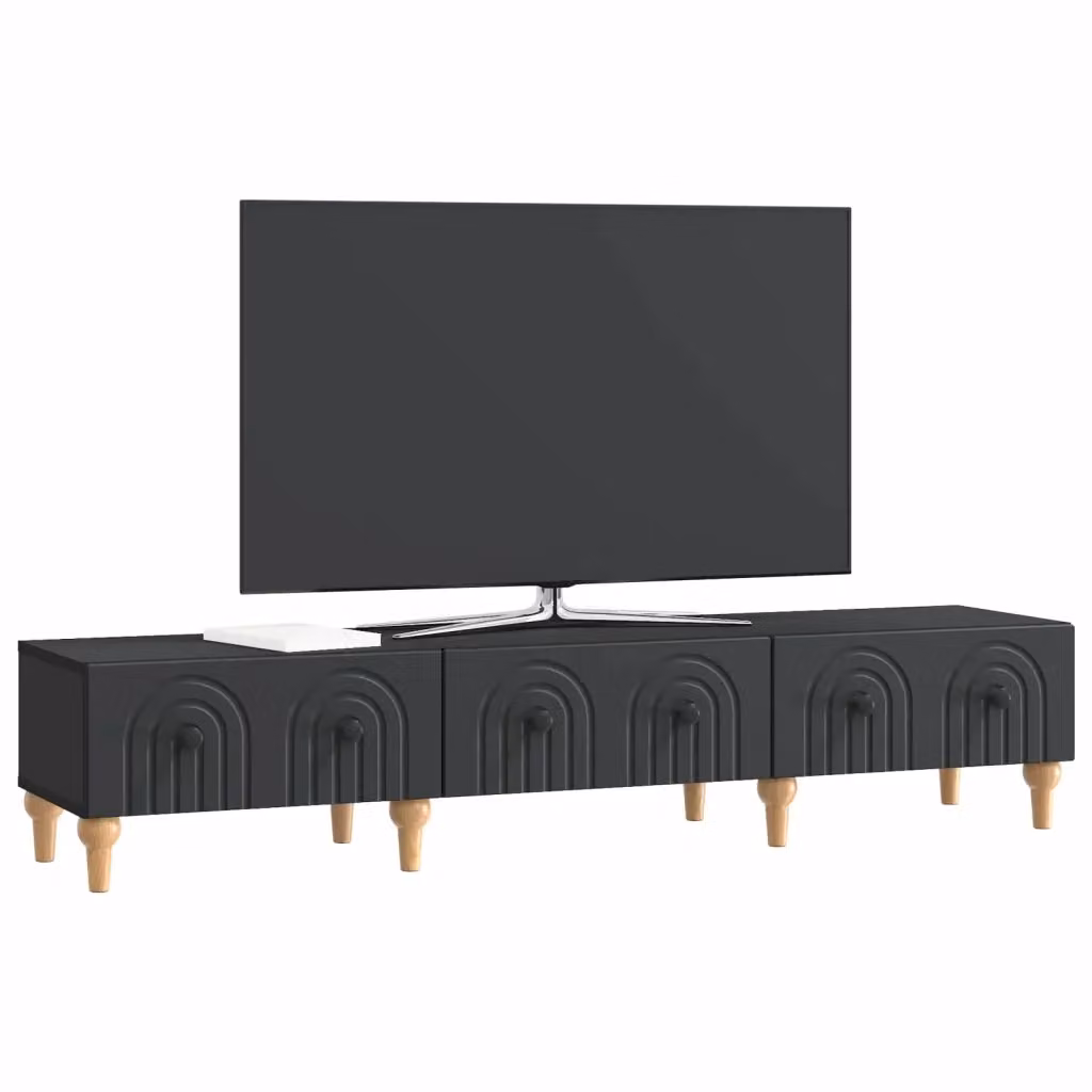 Mobile TV-Credenza moderno DESIGN IN in legno ingegnerizzato nero L: 147 cm, P: 34,5 cm, H: 30 cm – 2