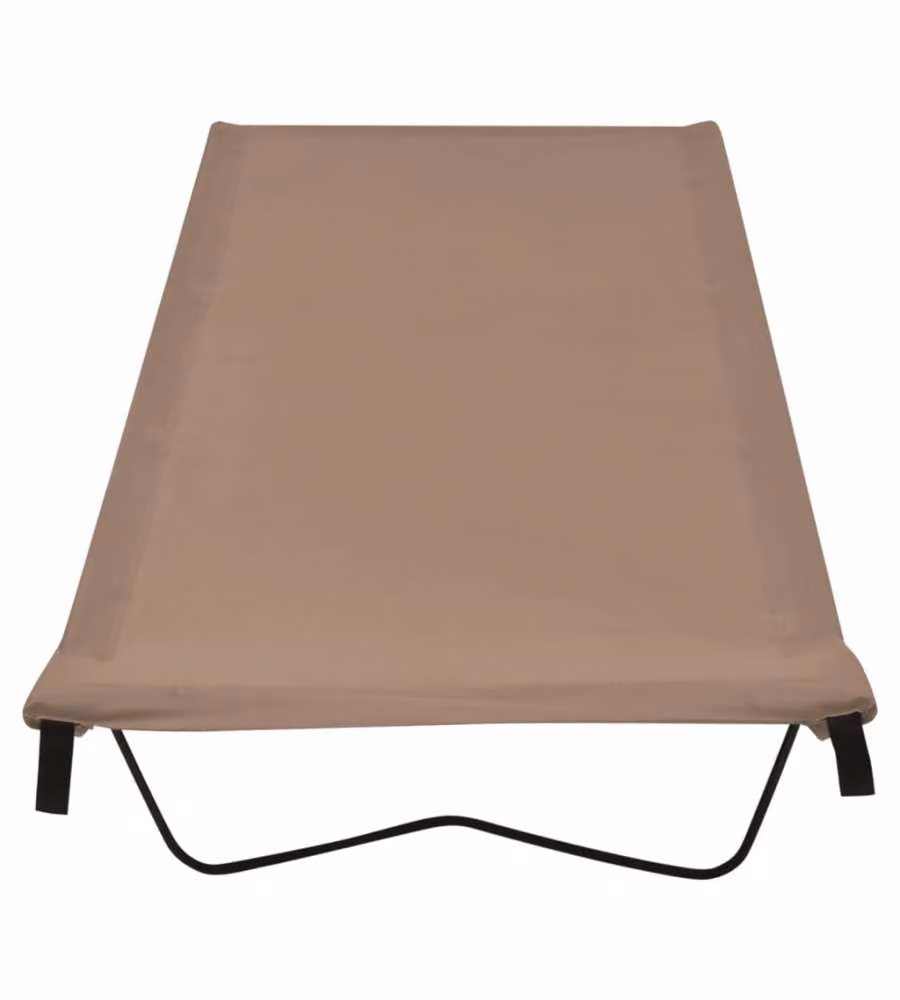 Lettino da Campeggio 180x60x19cm Tessuto Oxford Acciaio Grigio