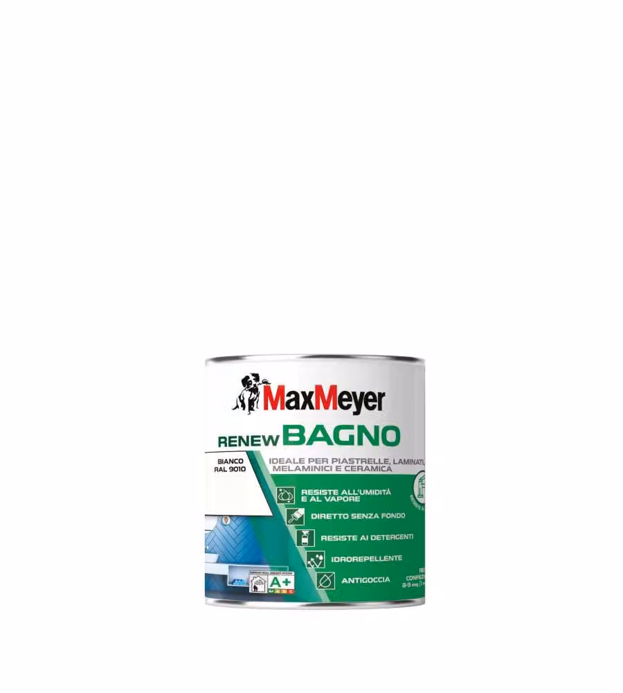 MaxMeyer Smalto All'Acqua Satinato Renew Bagno Bianco 0,75L Interno