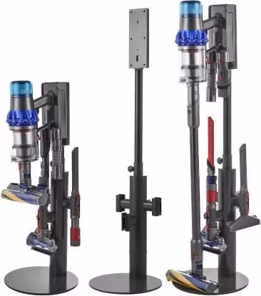 VEVOR Supporto Universale per Aspirapolvere Compatibile con Dyson V7 V8 V10 V11 V12 V15 SV10 SV12 SV14 SV18 SV21 e Accessori con 3 Clip e Altezza Regolabile, Grigio e Nero