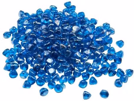 VEVOR Vetro per Braciere, Pietre per Caminetti Resistenti alle Alte Temperature, 4,5 kg, Perline Diamantate in Vetro Riflettenti da 25,4 mm, Alta Lucentezza, per Tavolo da Braciere, Blu Caraibico