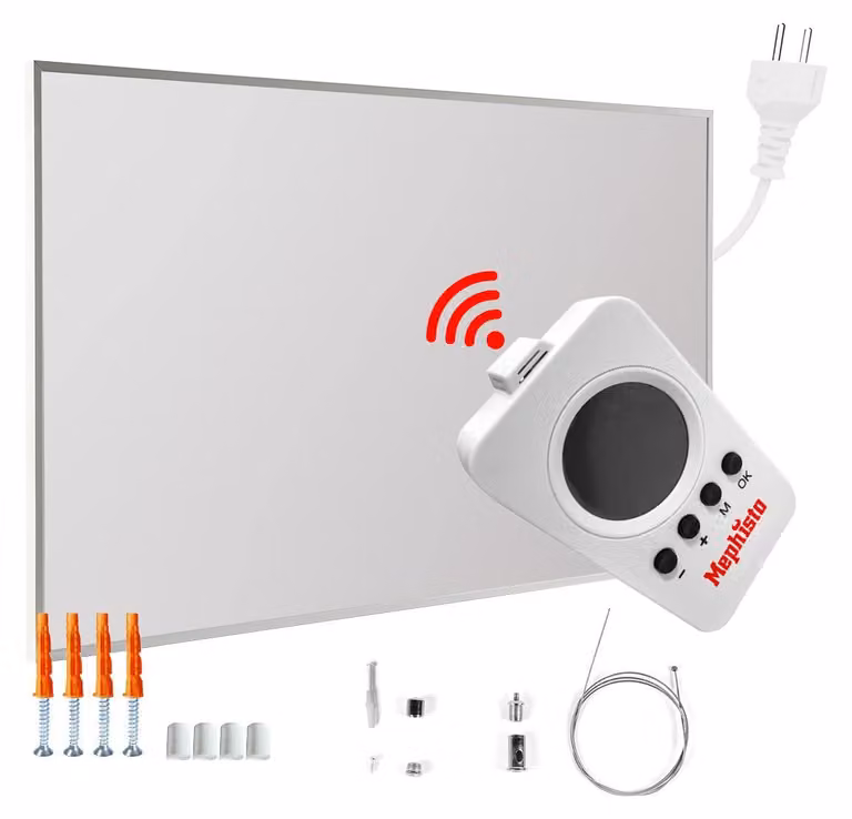 Riscaldamento a infrarossi - Potenza: 800 Watt - Elettrico, con cavo di alimentazione - Per uso interno - Con telecomando