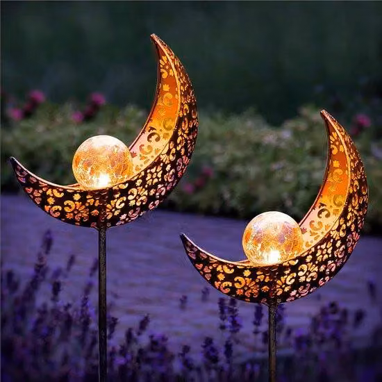 Set completo di 2 lampade solari da giardino - Illuminazione e decorazione da giardino - Faretti solari da giardino alimentati a energia solare