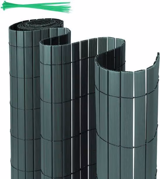 Pannello divisorio in PVC, forma a V, recinzione per giardino e parete divisoria per balcone, resistente agli agenti atmosferici, resistente ai raggi UV, colore verde, dimensioni 0,8 x 3 metri